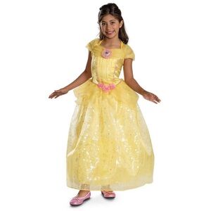 Disney DELUXE BELLE Beauty & the Beast Costume Size Medium 7/8 Dress Up NEW